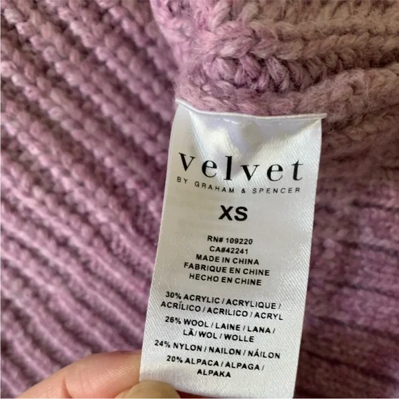 Anthropologie Alpaca Sweater velvet by graham spencer Abbott cardigan XS NEW - Picture 13 of 14